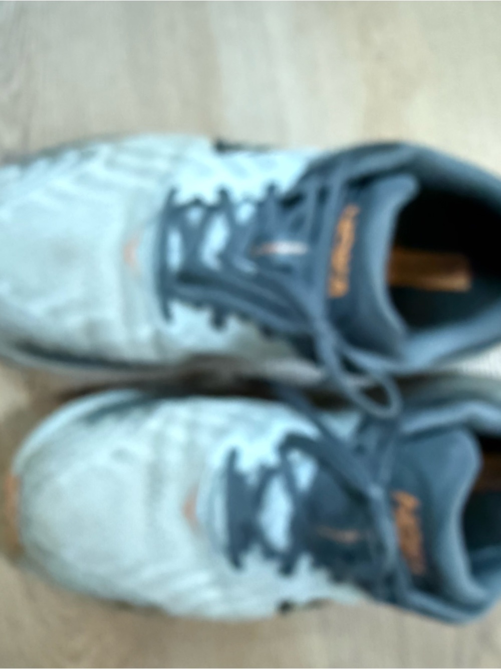Hoka Men's Running Shoes in Light Gray and Dark Gray with Orange Accents